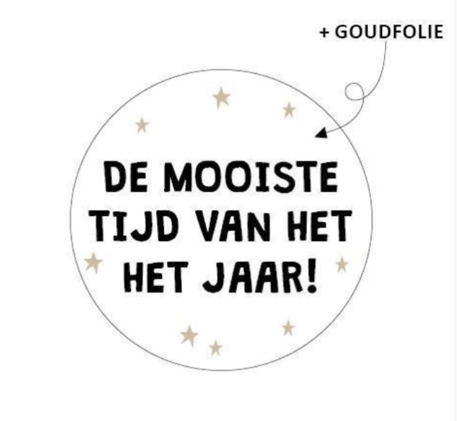Kerst stickers - De mooiste tijd van het jaar (5 stuks)
