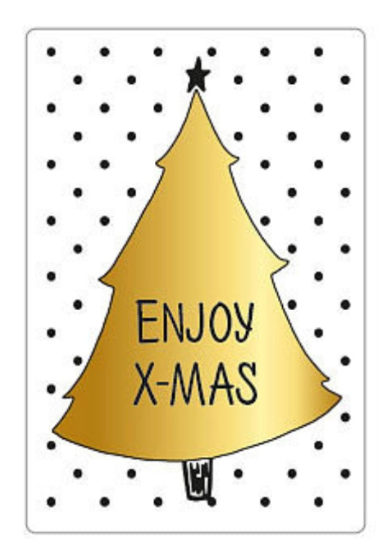 Kerst stickers - Enjoy X-Mas (5 stuks)