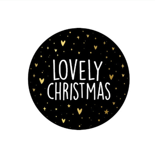 Kerst stickers - Lovely christmas (5 stuks)