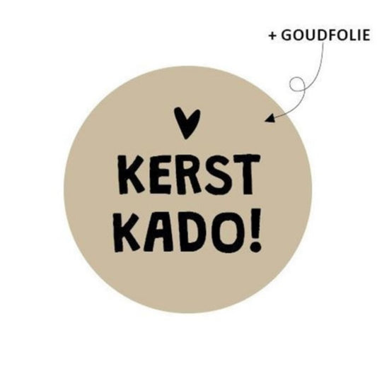 Kerst stickers - Kerst Kado - goud zwart (5 stuks)