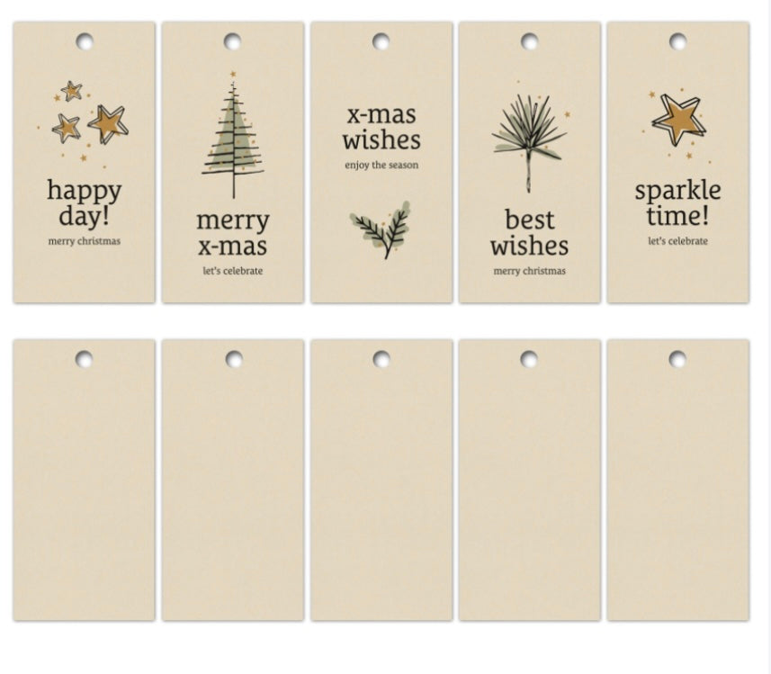 Kerst cadeaulabels - 5 stuks