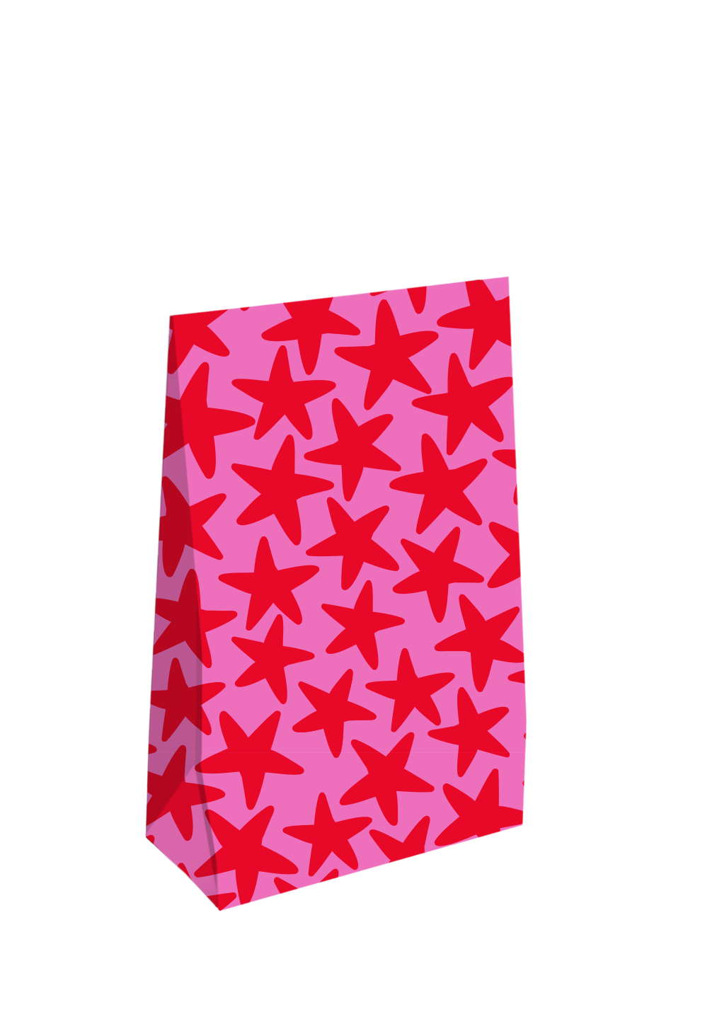 Gift bag - Stars pink/red
