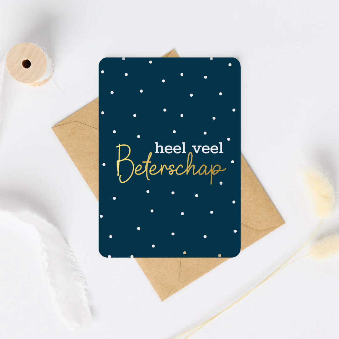Kaarten - Heel veel beterschap (Donkerblauw)