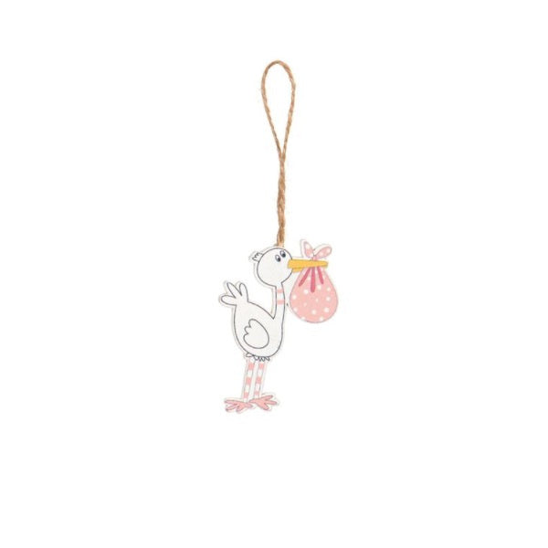 Decoratie - Ooievaar roze