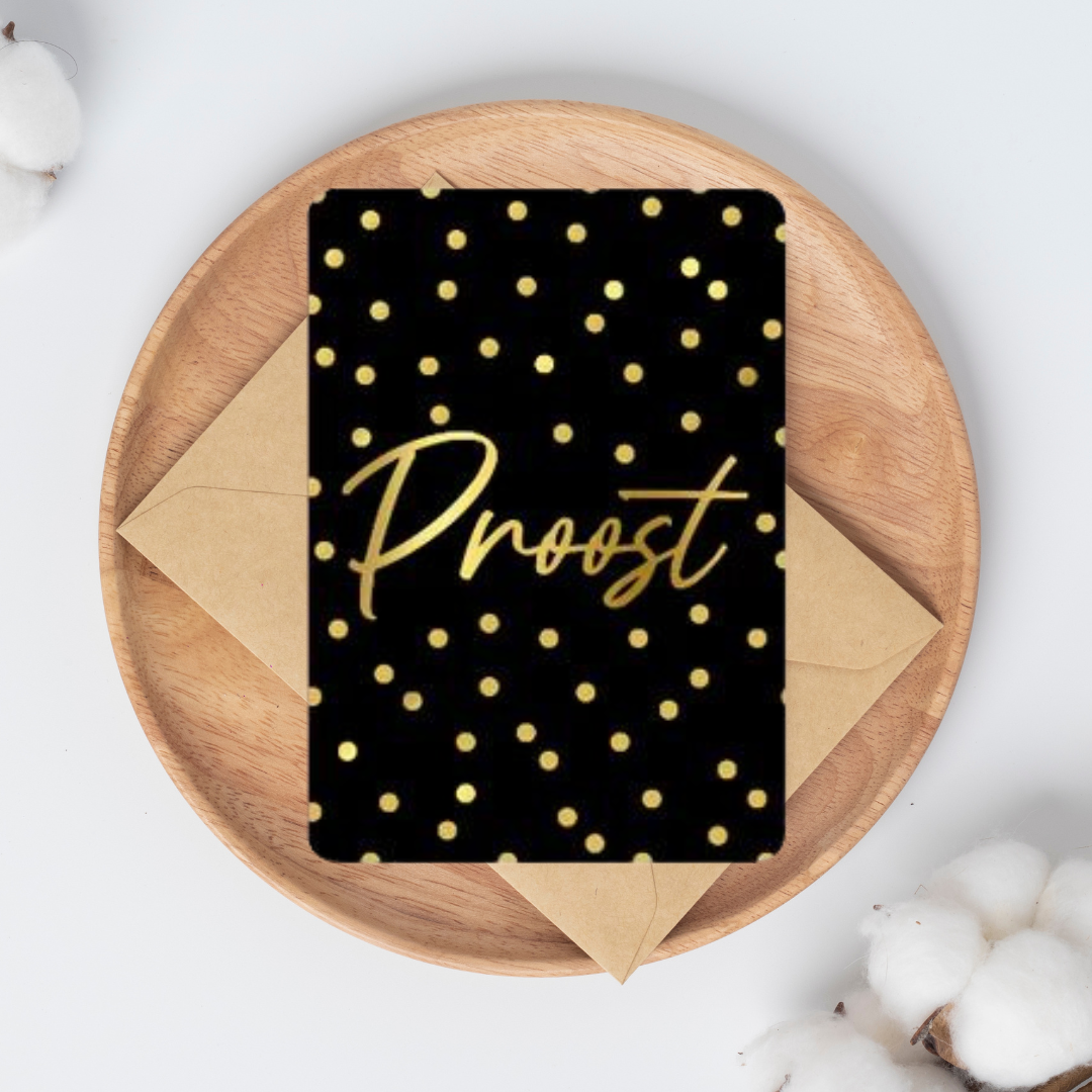 Kaart - Proost zwart/goud
