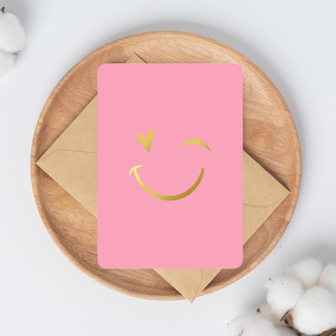 Kaart - Smiley Roze
