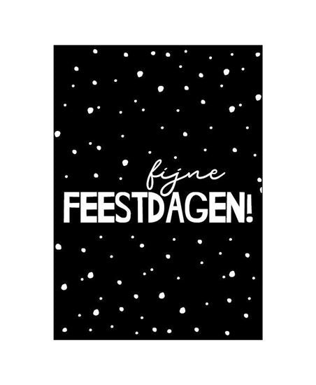 Kaart - Fijne feestdagen zwart