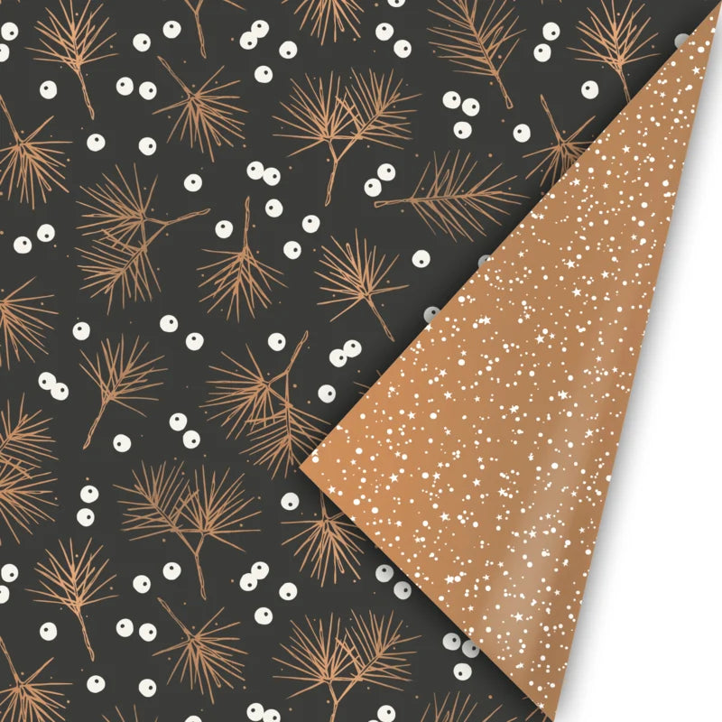 Kerst Inpakpapier - Berries & Branches - Chique. 30cmx3meter