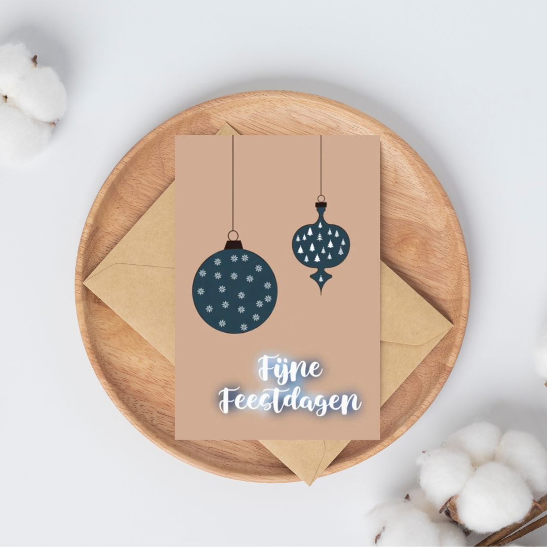 Kerstkaart - Fijne feestdagen - Kerstbal