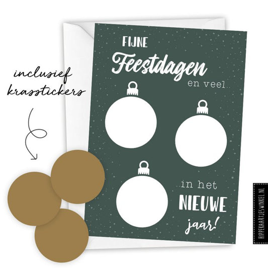 Kerstkaart kraskaart DIY - Inclusief envelop - Groen