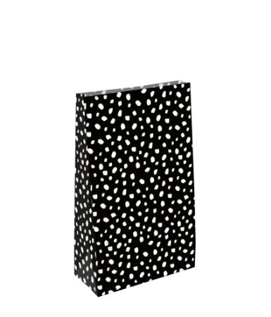 Blokbodemzak - 101 Dots zwart/wit - Medium