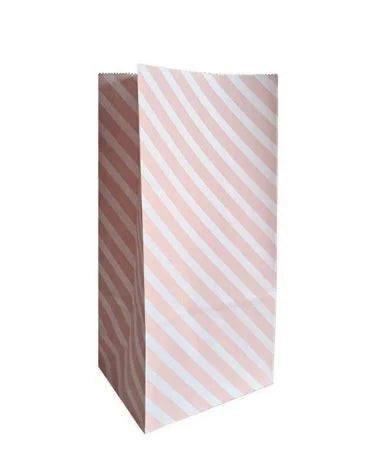 Blokbodemzak - Diagonal lines roze - Medium