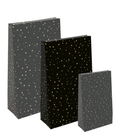 Blokbodemzak - Sweet Confetti zwart/goud - Medium