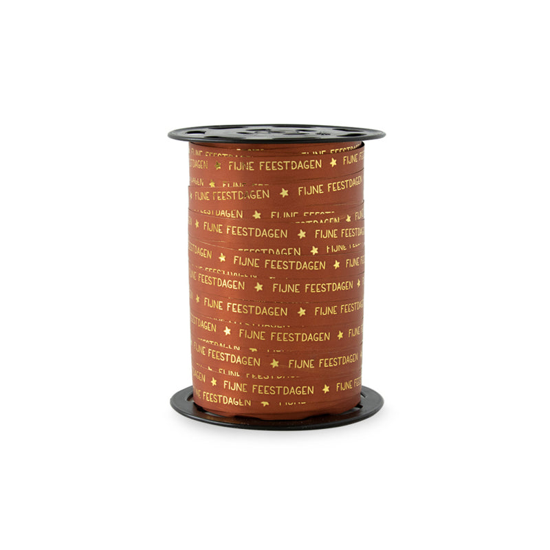 Kerst krullint - Fijne Feestdagen - Gold Warm Red