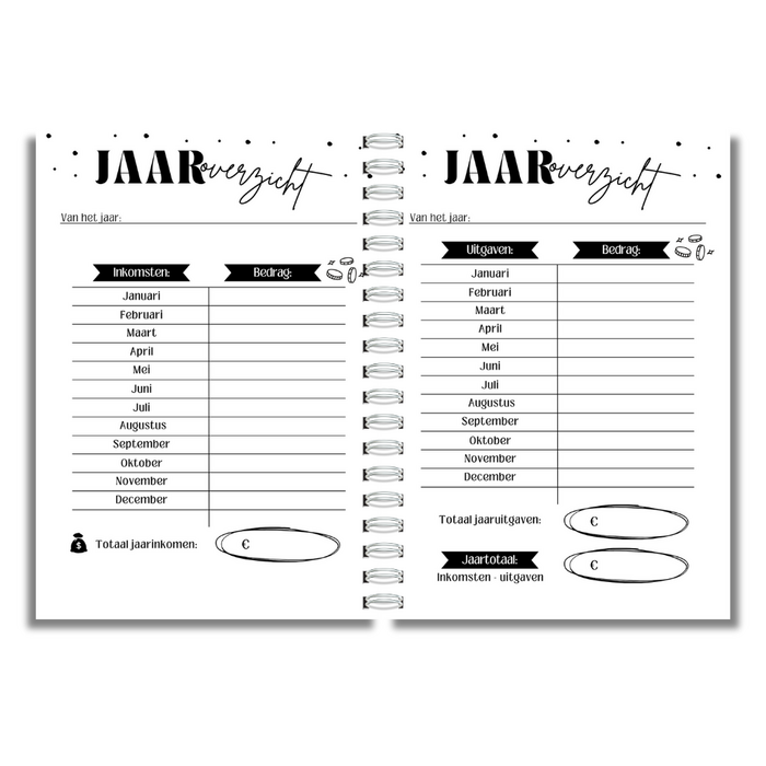 Levensplanner - jaar overzicht