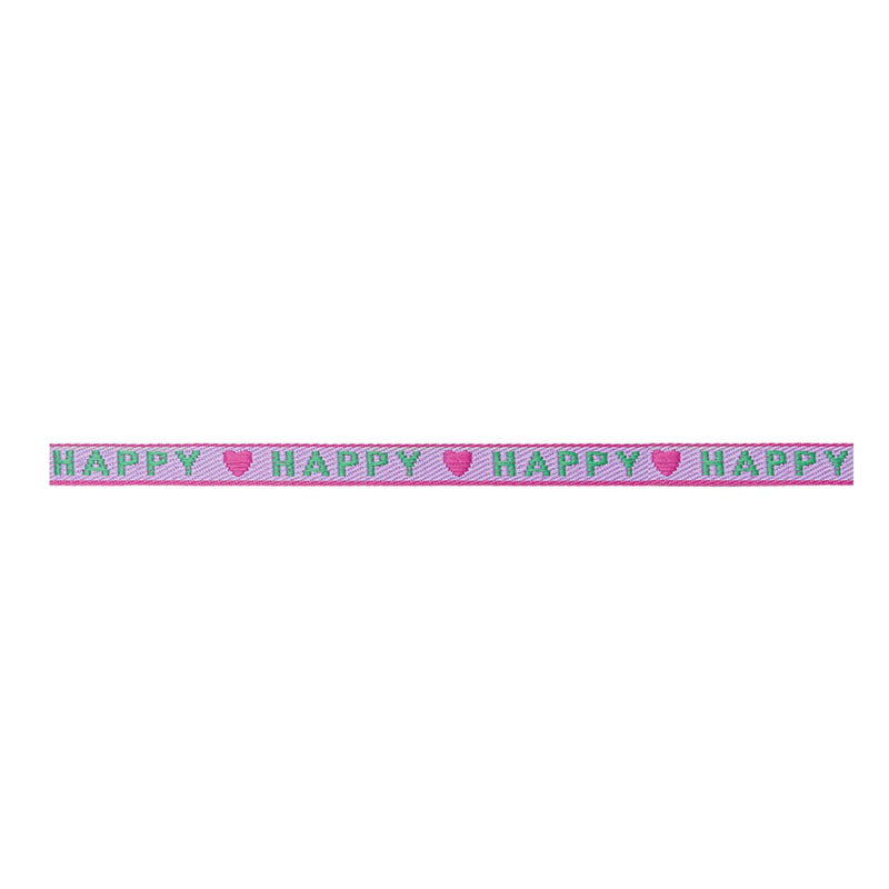 Lint met tekst - Happy - Paars