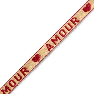 Lint met tekst - Amour - Beige