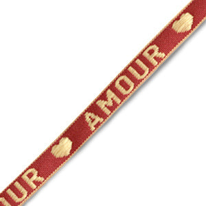 Lint met tekst - Amour - Warm Red