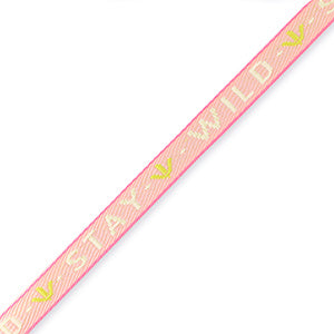 Lint met tekst - Stay wild - Pink