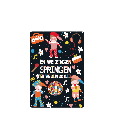Mini kaartje - Cadeaukaartjes A7 - We zingen springen en we zijn zo blij