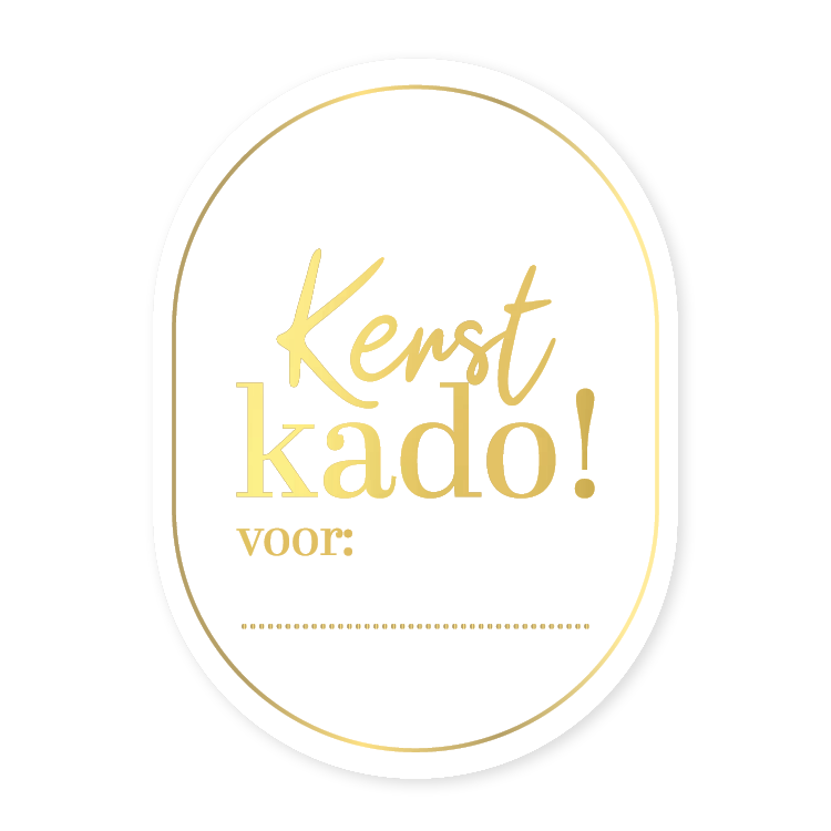 Stickers - Kerst kado voor wit/goud  (10 stuks)