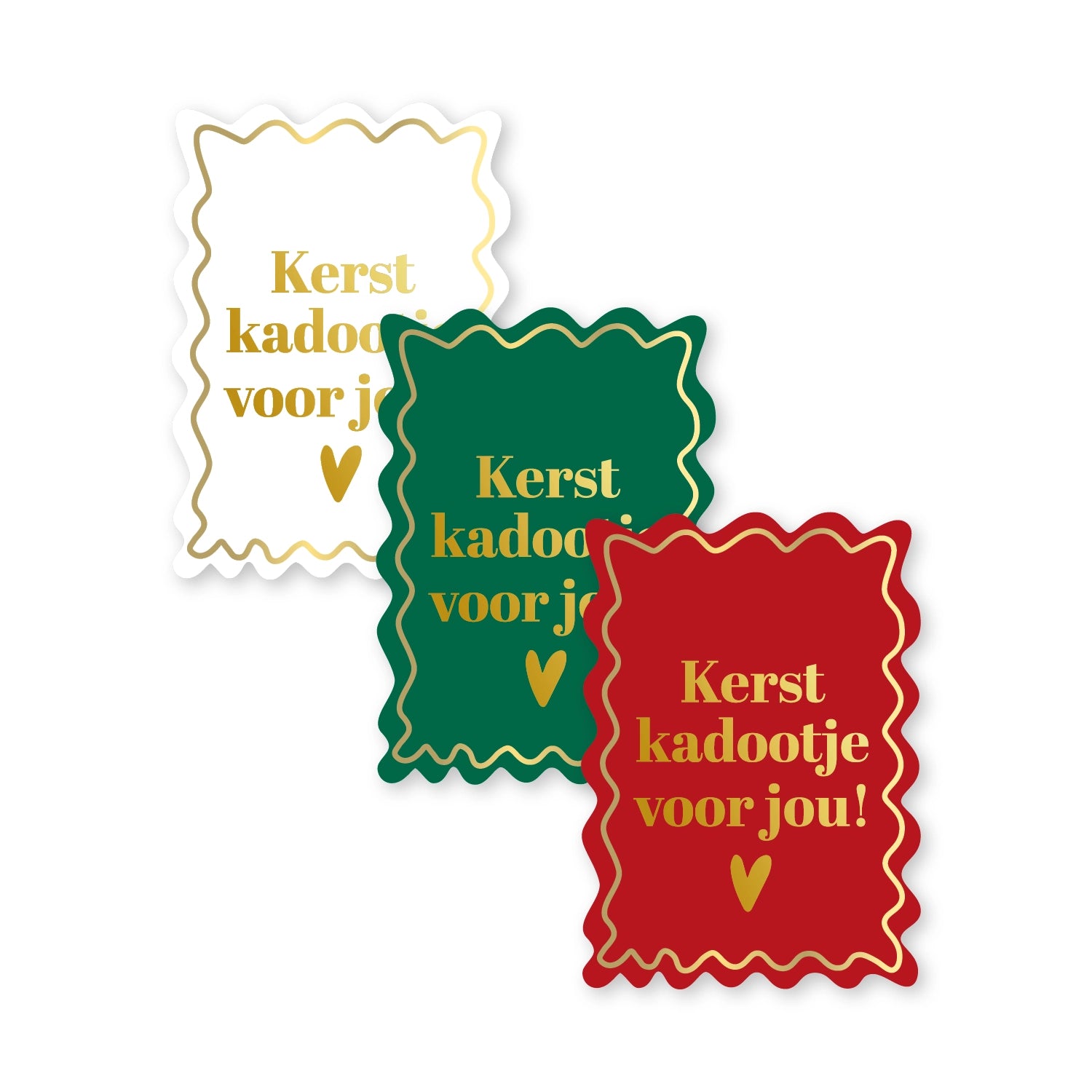Kerst Stickers 40x56mm – Kerst Kadootje Voor Jou • Postzegel (10 stuks)
