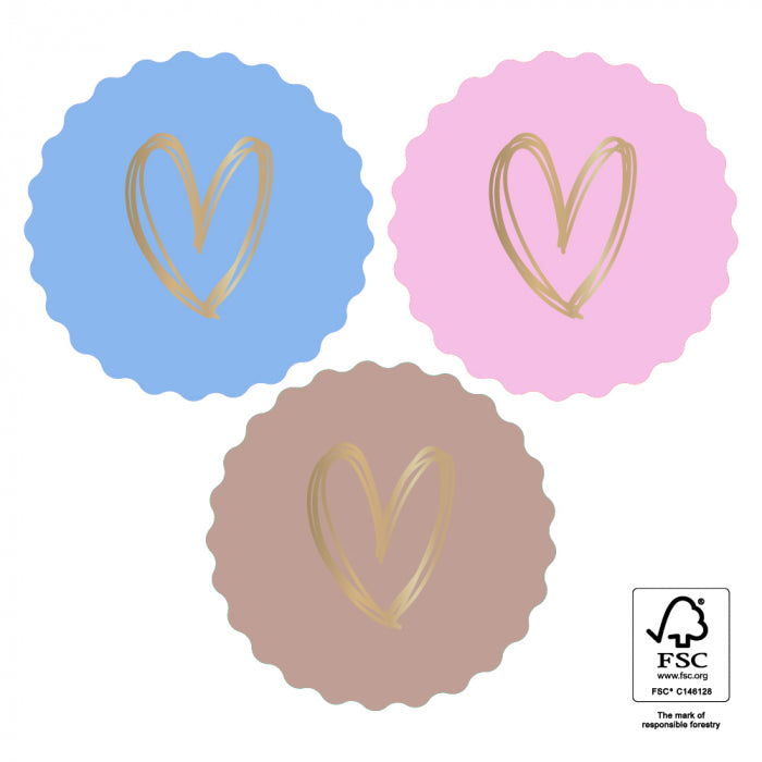 Stickers Multi - Heart Gold - Lovely