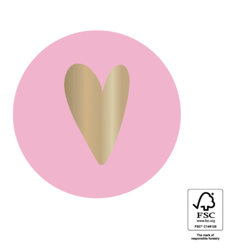 Stickers - Heart - Blush Pink (5 stuks)
