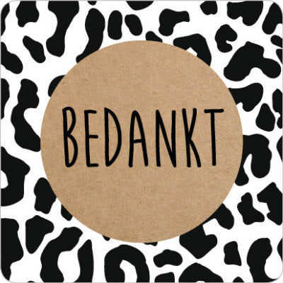 Stickers - Panter bedankt - Vierkant (5 stuks)