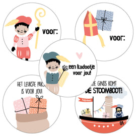 Sinterklaas Stickers - Mix stoomboot (5 stuks)