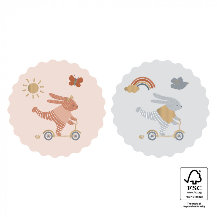 Stickers - Sweet Bunny Gold Vignet (5 stuks)