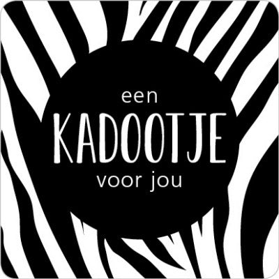 Stickers - Zebra kadootje Voor Jou - Vierkant (5 stuks)