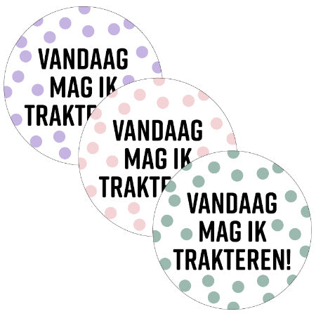 Stickers - Vandaag mag ik trakteren (5 stuks)