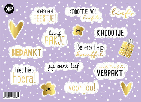Stickervel - Feest paars (per stuk)