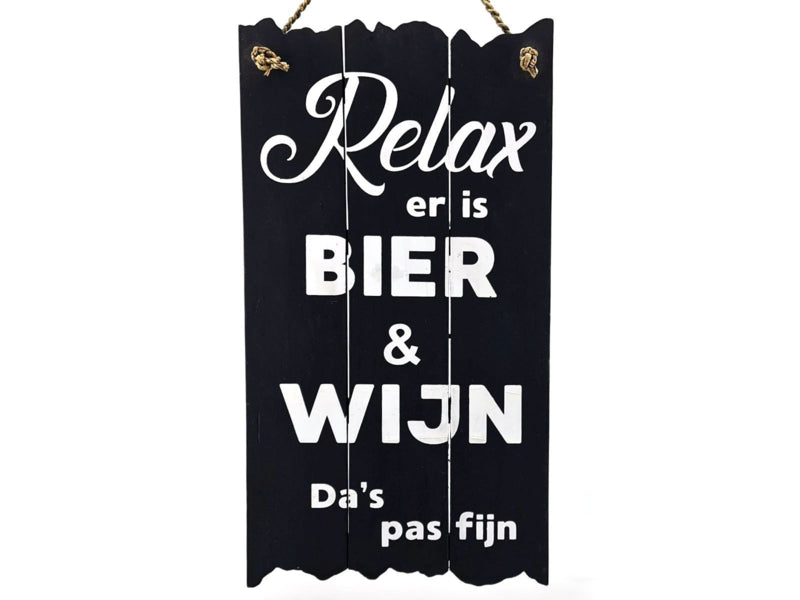 Tekstbord_Relaxerisbierenwijn_Zwart