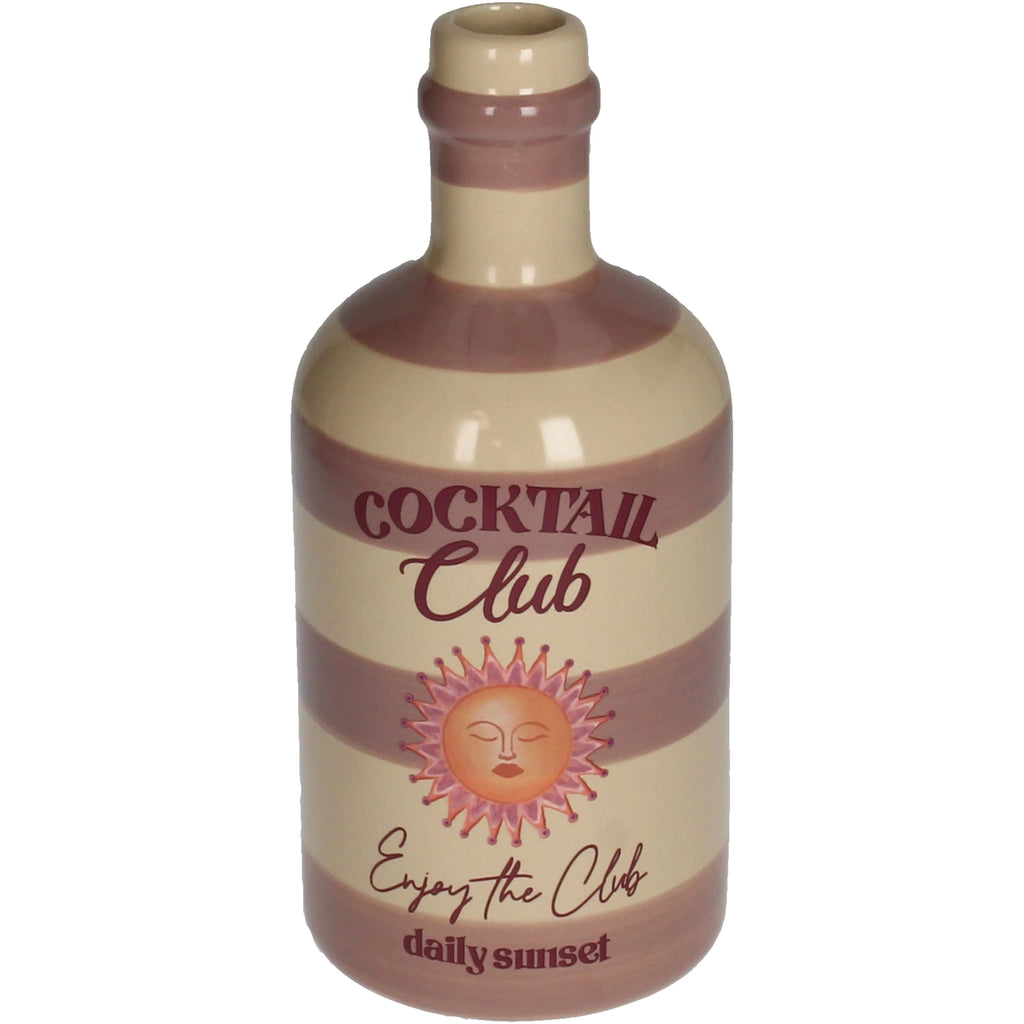 Vaas cocktail fles - Daily sunset - Aardewerk - 9.5x9.5x21.5cm