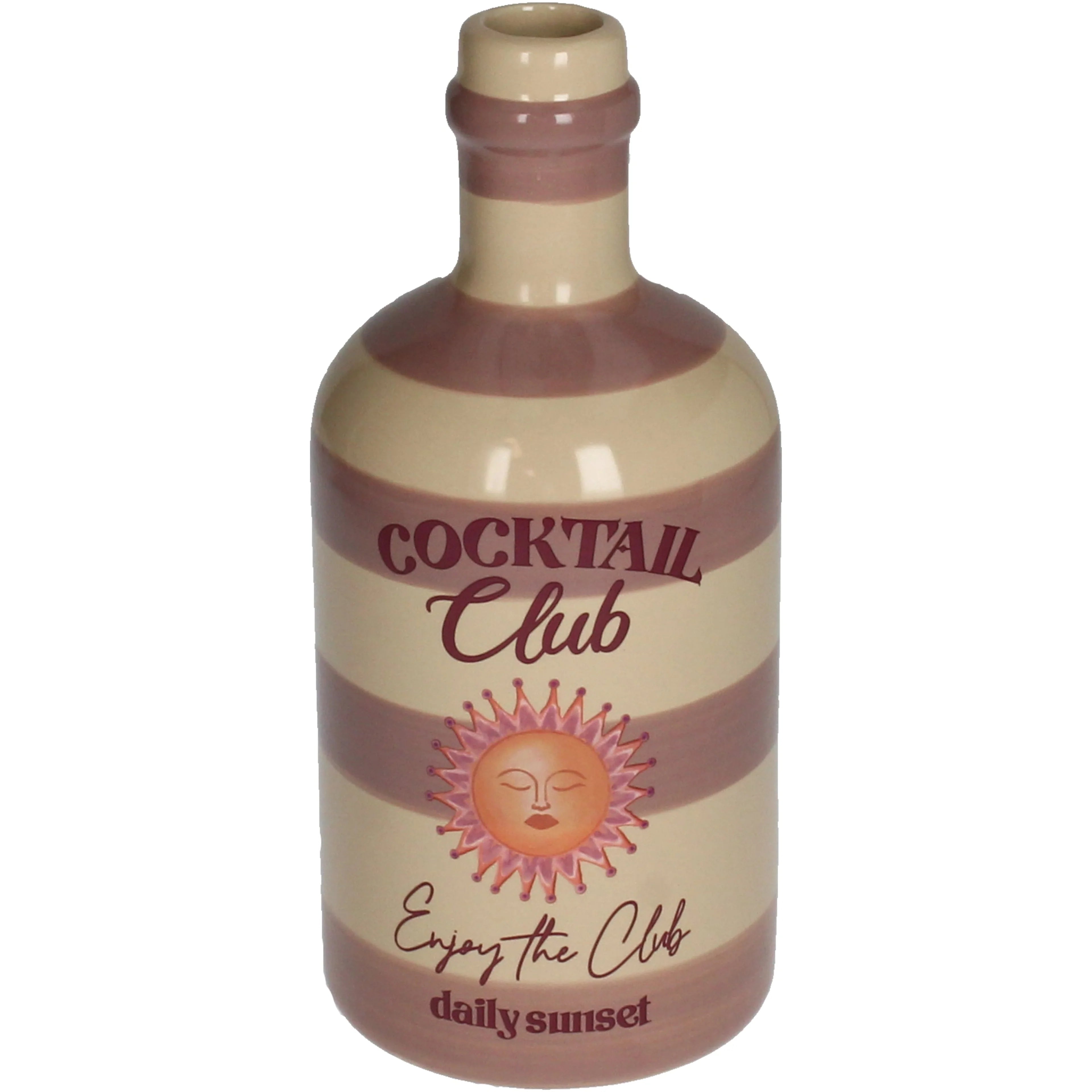 Vaas cocktail fles - Daily sunset - Aardewerk - 9.5x9.5x21.5cm