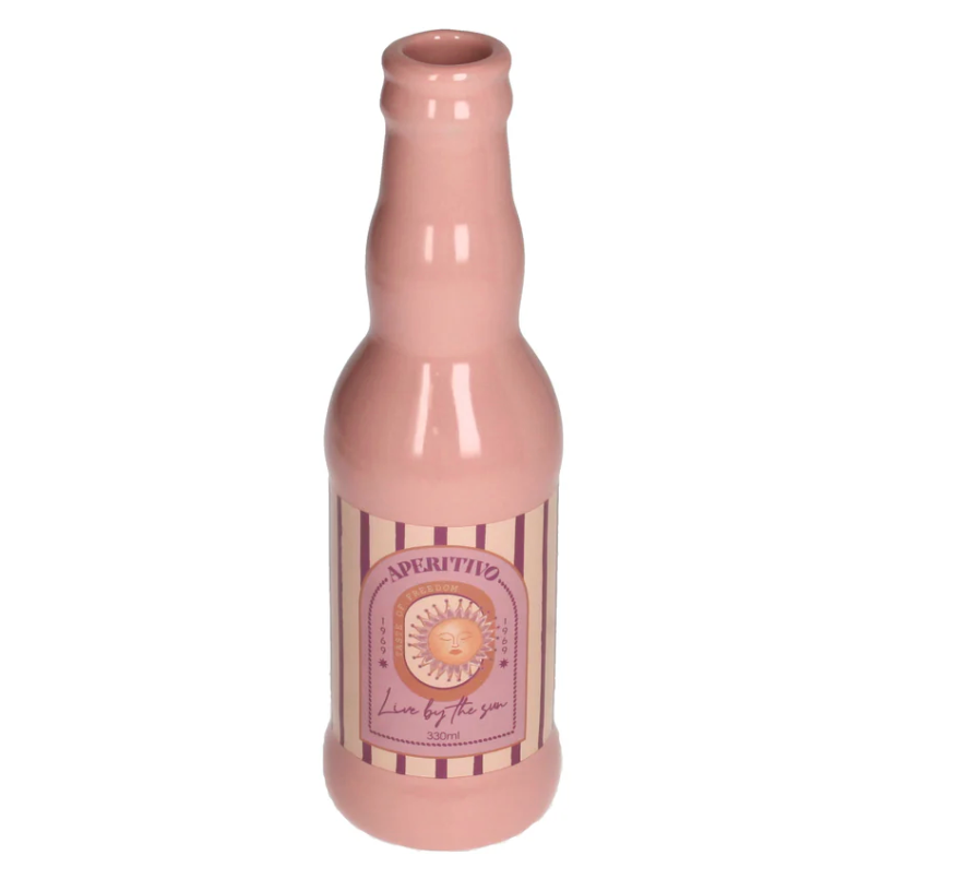 Vaas Aperitif Sun - Aardewerk - Pink - 6.5 x 6.5 x 21.8 cm