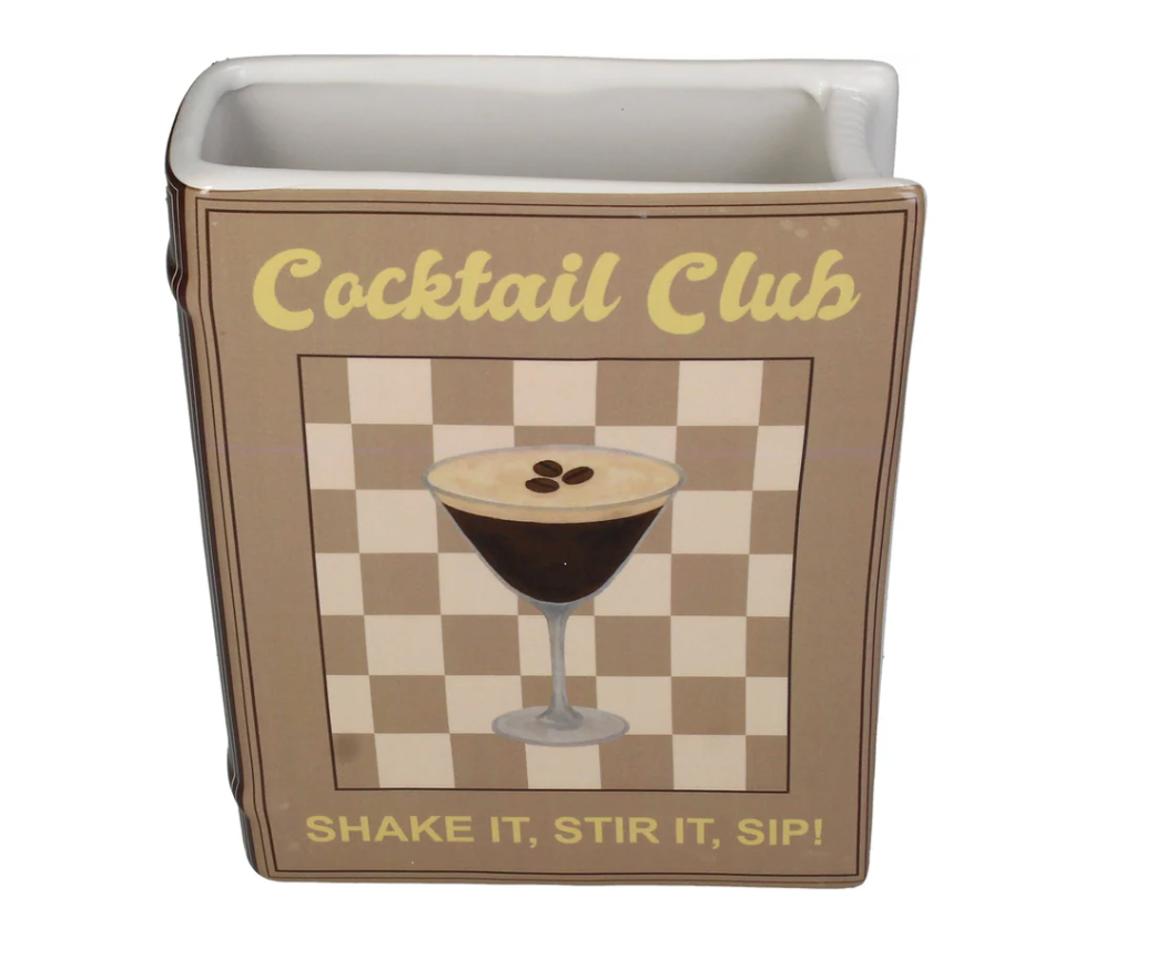Vaas Boek Espresso Martini Dolomite  - Aardewerk - Bruin - 16x6.3x20cm