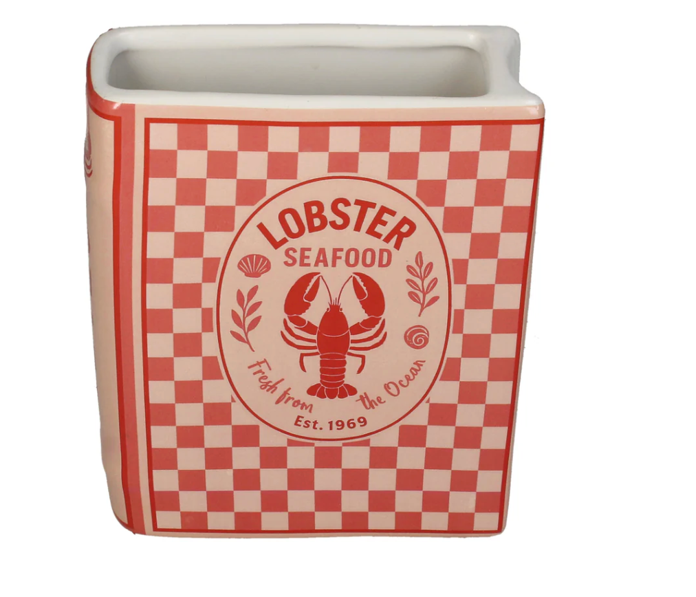 Vaas - Boek Lobster Dolomite rood - 15x5.5x18cm