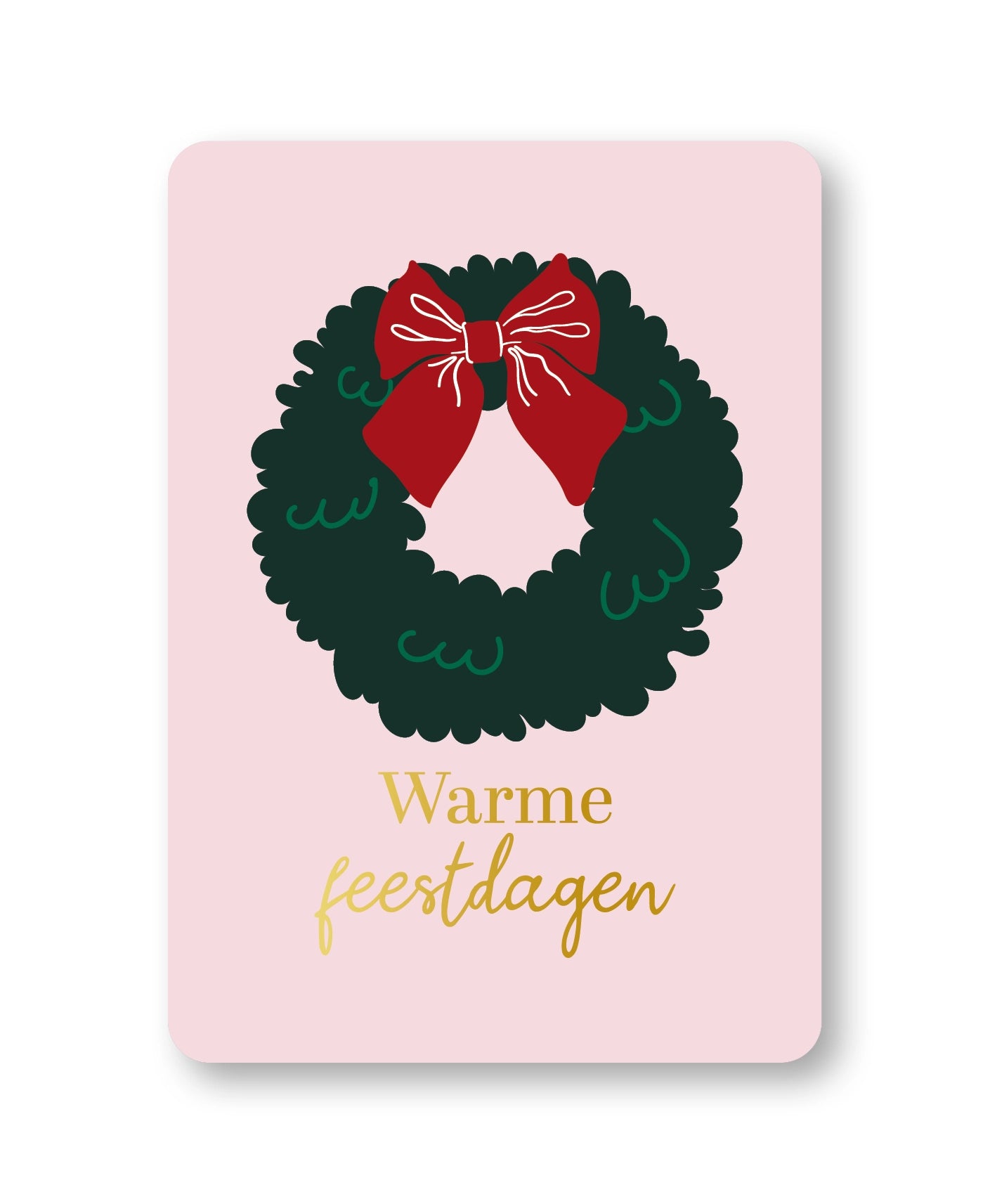 Kerstkaart met Envelop – Warme Feestdagen (Kerstkrans)