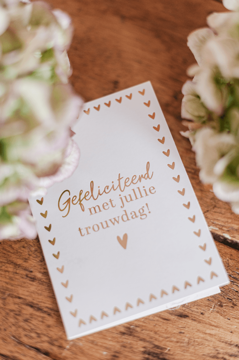 Wenskaart - Gefeliciteerd met jullie trouwdag + Envelop