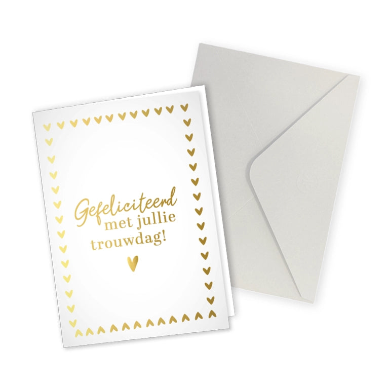 Wenskaart - Gefeliciteerd met jullie trouwdag + Envelop
