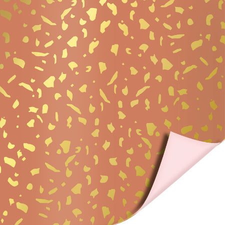 Inpakpapier - Terrazzo Pink Gold Het cadeaupapier is 30 cm x 3 meter.
