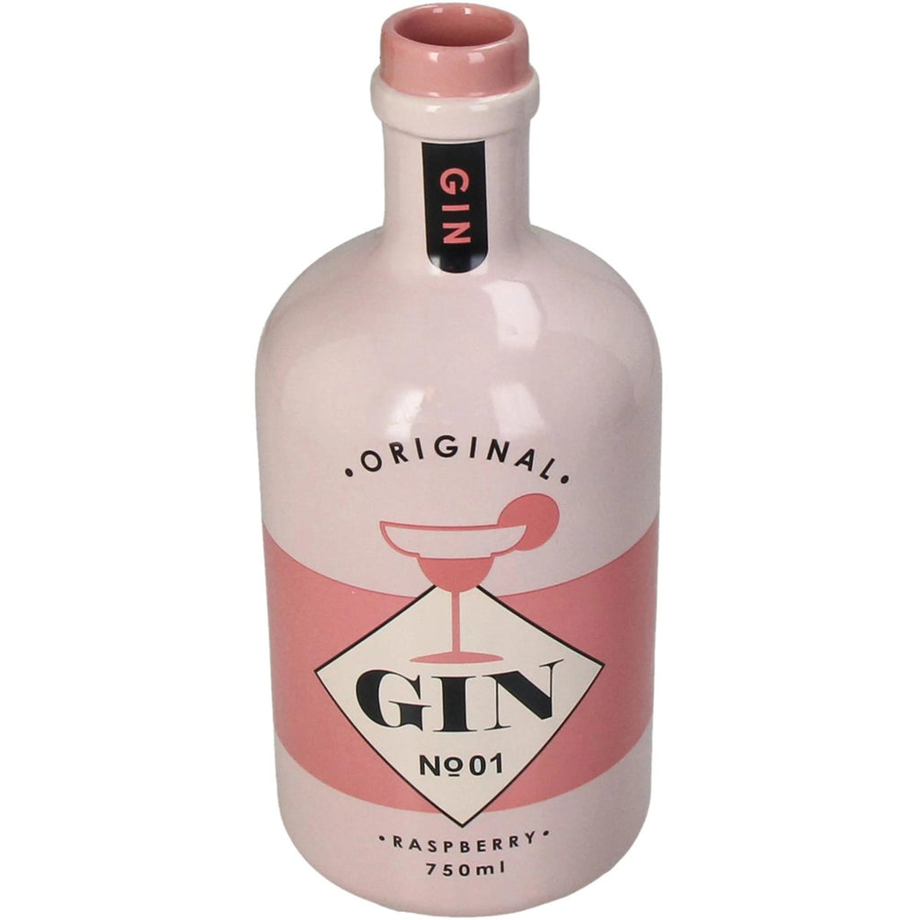 Vaas Gin fles raspberry - Aardewerk - 9.5x9.5x21.5cm