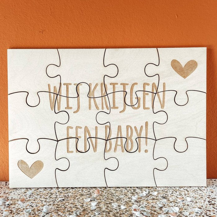 Houten puzzel - Wij krijgen een baby!